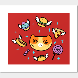 Hypnotized Junk Food Cat Posters and Art